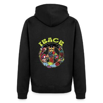 Hippie - Veste à capuche bio Premium Unisexe - noir - Dos - Nico (187cm)