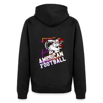 Joueur de football américain Joueur de football américain Sports - Veste à capuche bio Premium Unisexe - noir - Dos - Nico (187cm)