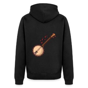 Banjo Shirts For Men Bluegrass Appalachia Folk - Unisex Premium Bio Zip Hoodie - Schwarz - Hinten - Nico (187cm)