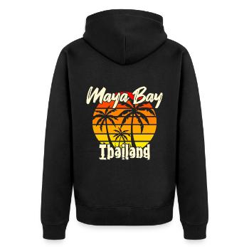 Vintage Maya Bay Thaïlande - Veste à capuche bio Premium Unisexe - noir - Dos - Nico (187cm)