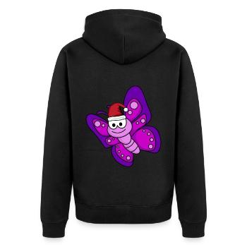 Butterfly Comic Christmas - Veste à capuche bio Premium Unisexe - noir - Dos - Nico (187cm)