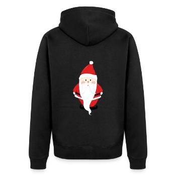 Père Noël Joyeux Noël Coeur T-Shirt d’amour - Veste à capuche bio Premium Unisexe - noir - Dos - Nico (187cm)
