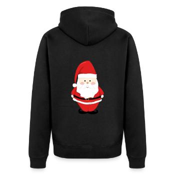 Père Noël Joyeux Noël Coeur T-Shirt d’amour - Veste à capuche bio Premium Unisexe - noir - Dos - Nico (187cm)