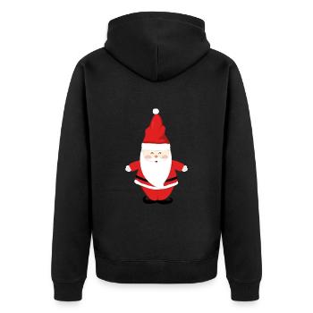 Père Noël Joyeux Noël Coeur T-Shirt d’amour - Veste à capuche bio Premium Unisexe - noir - Dos - Nico (187cm)