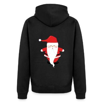 Père Noël Joyeux Noël Coeur T-Shirt d’amour - Veste à capuche bio Premium Unisexe - noir - Dos - Nico (187cm)