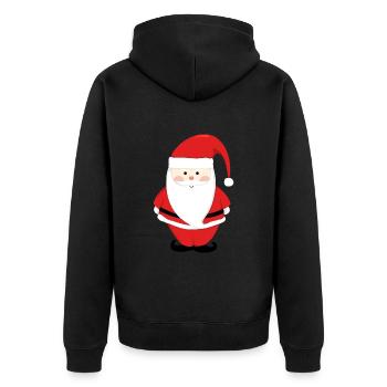 Père Noël Joyeux Noël Coeur T-Shirt d’amour - Veste à capuche bio Premium Unisexe - noir - Dos - Nico (187cm)