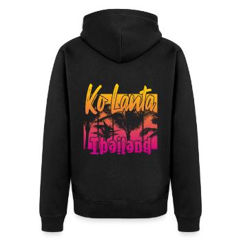 Ko Lanta Thaïlande - Veste à capuche bio Premium Unisexe - noir - Dos - Nico (187cm)