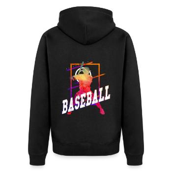 Joueur de baseball Joueur de baseball Vintage Coloré - Veste à capuche bio Premium Unisexe - noir - Dos - Nico (187cm)