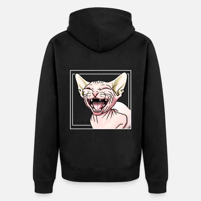 Chat Sphynx - Veste à capuche bio Premium Unisexe - noir
