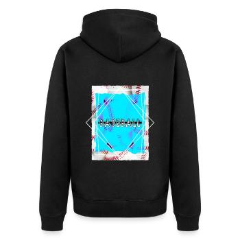 Baseball Ball Spieler USA Sport Vintage Retro - Unisex Premium Bio Zip Hoodie - Schwarz - Hinten - Nico (187cm)