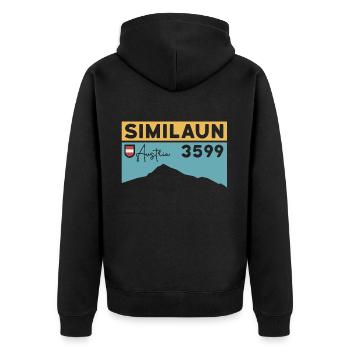 Similaun Gletscher Besteigen Hochtour Ötztal Tirol - Unisex Premium Bio Zip Hoodie - Schwarz - Hinten - Nico (187cm)
