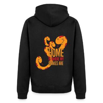 Schlangen Liebhaber | Haustiere Reptil Geschenke - Unisex Premium Bio Zip Hoodie - Schwarz - Hinten - Nico (187cm)