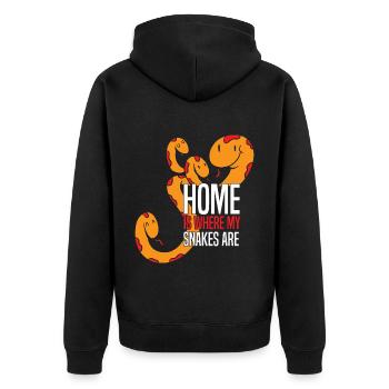 Schlangen Liebhaber | Haustiere Reptil Geschenke - Unisex Premium Bio Zip Hoodie - Schwarz - Hinten - Nico (187cm)