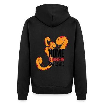 Schlangen Liebhaber | Haustiere Reptil Geschenke - Unisex Premium Bio Zip Hoodie - Schwarz - Hinten - Nico (187cm)