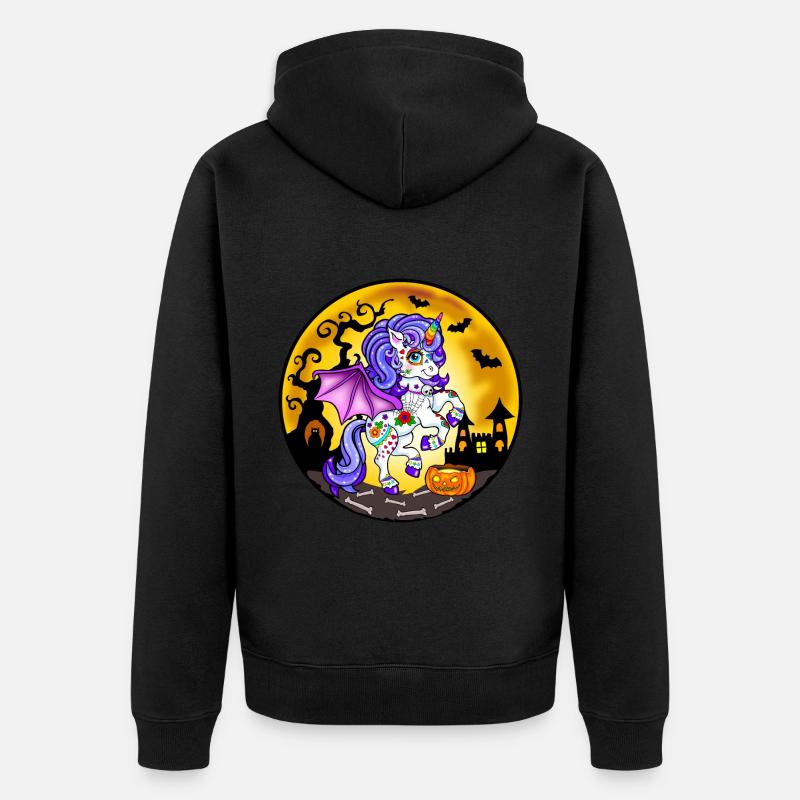 Licorne Halloween - Veste à capuche bio Premium Unisexe - noir