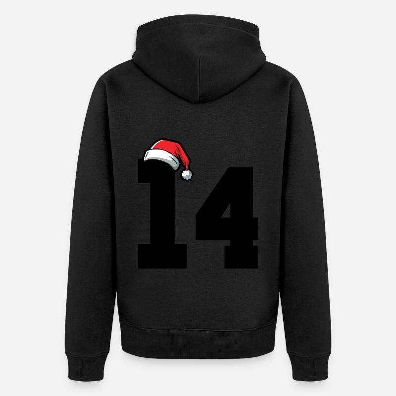 14 Numéro de Noël - Veste à capuche bio Premium Unisexe - noir