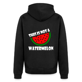 THIS IS NOT A WATERMELON - Veste à capuche bio Premium Unisexe - noir - Dos - Nico (187cm)