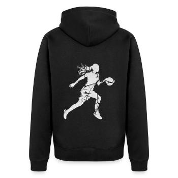 Basket-ball Femme Basketteur Joueur de basket-ball - Veste à capuche bio Premium Unisexe - noir - Dos - Nico (187cm)