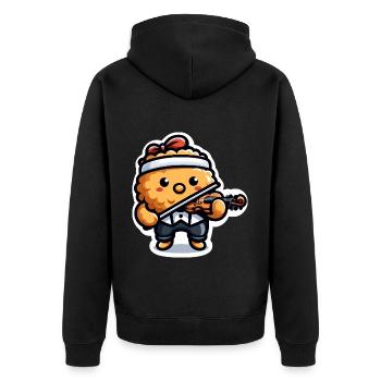 Violin Chicken Nugget Lover Chicken Nugget Violin - Unisex Premium Organic Zip Hoodie - black - Back - Nico (187cm)