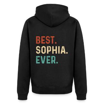 Nom de Sophia - Veste à capuche bio Premium Unisexe - noir - Dos - Nico (187cm)