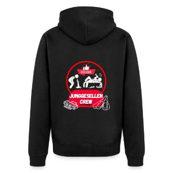 JGA - Unisex Premium Bio Zip Hoodie - Schwarz - Hinten - Nico (187cm)
