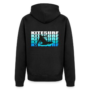 Kitesurf - Unisex Premium Organic Zip Hoodie - black - Back - Nico (187cm)