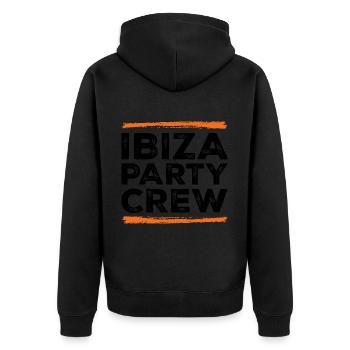 Ibiza Party Crew - Unisex Premium Organic Zip Hoodie - black - Back - Nico (187cm)