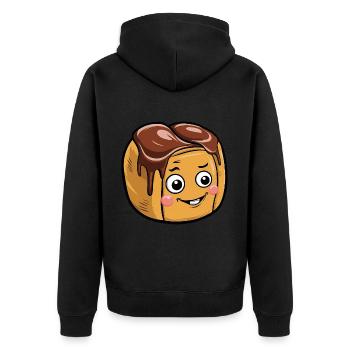 Yorkshire Pudding Geschenk - Unisex Premium Bio Zip Hoodie - Schwarz - Hinten - Nico (187cm)