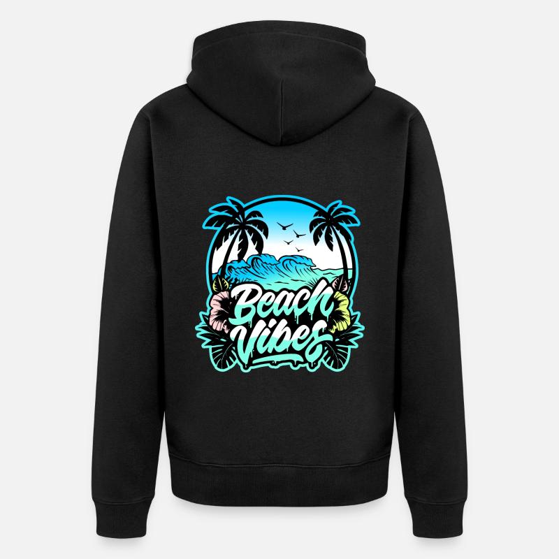 Strandstimmung 🌊 - Unisex Premium Bio Zip Hoodie - Schwarz