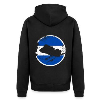 El Salvador Vintage Carte Drapeau Salvadorien - Veste à capuche bio Premium Unisexe - noir - Dos - Nico (187cm)