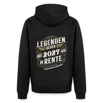 Legenden Gehen 2027 In Rente - Unisex Premium Bio Zip Hoodie - Schwarz - Hinten - Nico (187cm)