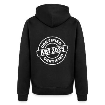 abi 2025 - Unisex Premium Bio Zip Hoodie - Schwarz - Hinten - Nico (187cm)
