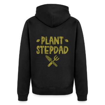 Plant Stepdad 3 - Unisex Premium Bio Zip Hoodie - Schwarz - Hinten - Nico (187cm)