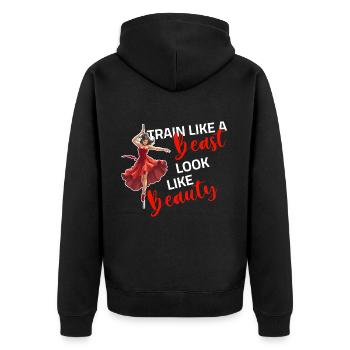 Pole Dance - Train like a Beast look like a Beauty - Unisex Premium Organic Zip Hoodie - black - Back - Nico (187cm)