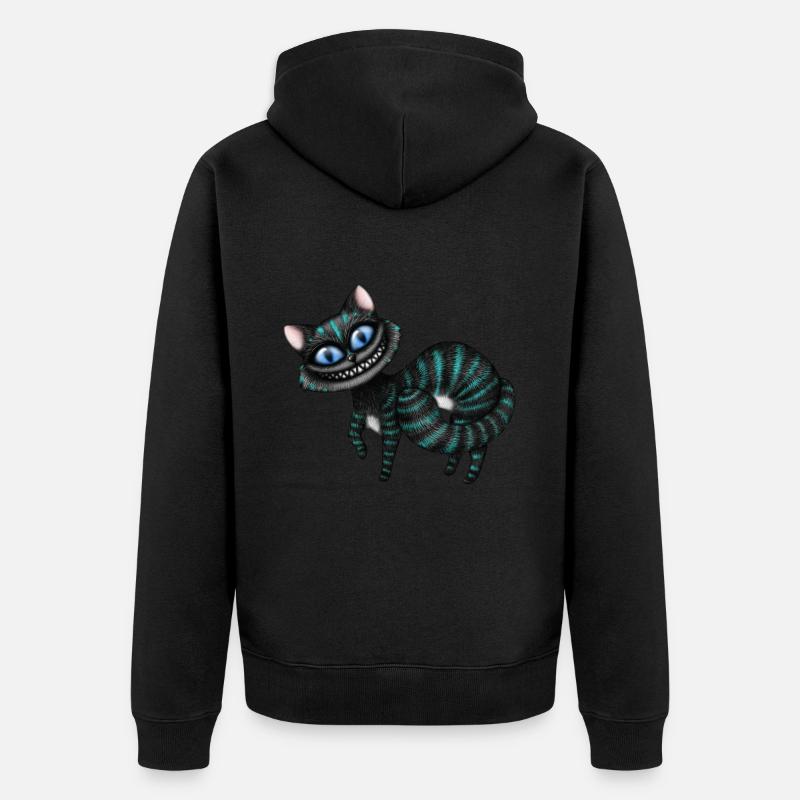 Chat bleu du Cheshire - Veste à capuche bio Premium Unisexe - noir