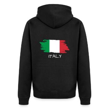 Italien - Unisex Premium Bio Zip Hoodie - Schwarz - Hinten - Nico (187cm)