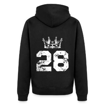 28 Couronne numérique - Veste à capuche bio Premium Unisexe - noir - Dos - Nico (187cm)