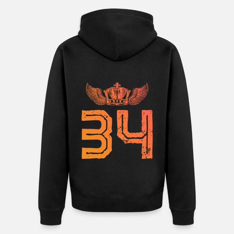 34 Couronne numérique - Veste à capuche bio Premium Unisexe - noir