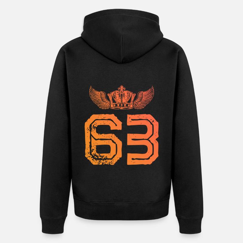 63 Couronne numérique - Veste à capuche bio Premium Unisexe - noir