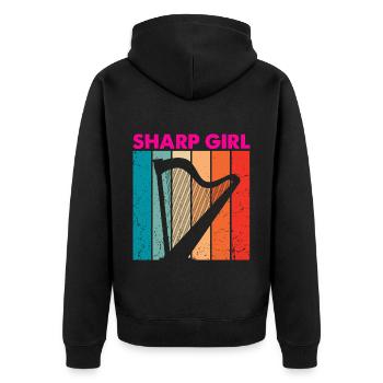 Conception de harpe pour harpiste et joueur de harpe - Veste à capuche bio Premium Unisexe - noir - Dos - Nico (187cm)
