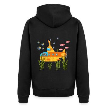 Scuba Diving Sloth Lazy Animal Diving I Gift - Unisex Premium Organic Zip Hoodie - black - Back - Nico (187cm)