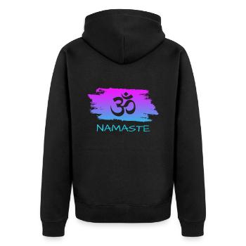 Yoga - Unisex Premium Bio Zip Hoodie - Schwarz - Hinten - Nico (187cm)