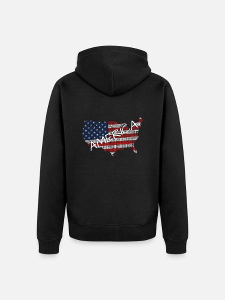 America USA - Unisex Premium Bio Zip Hoodie - Schwarz