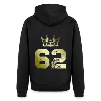 62 Couronne numérique - Veste à capuche bio Premium Unisexe - noir - Dos - Nico (187cm)