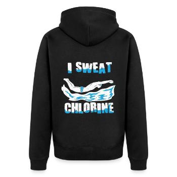 Swimmers Swimming 50 meters track Breaststroke - Unisex Premium Organic Zip Hoodie - black - Back - Nico (187cm)