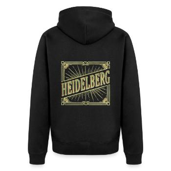 Heidelberg Allemagne City Font Vintage Rétro - Veste à capuche bio Premium Unisexe - noir - Dos - Nico (187cm)