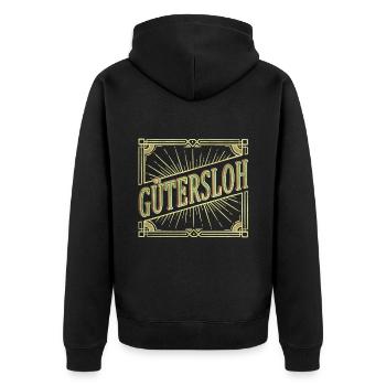 Gütersloh Allemagne City Font Vintage Rétro - Veste à capuche bio Premium Unisexe - noir - Dos - Nico (187cm)