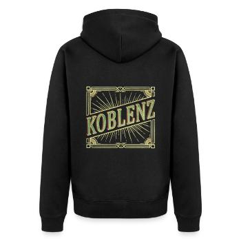 Koblenz Germany City Font Vintage Retro - Unisex Premium Organic Zip Hoodie - black - Back - Nico (187cm)