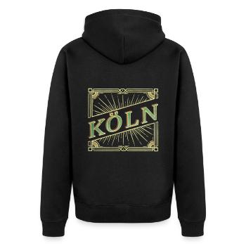 Cologne Allemagne City Font Vintage Retro - Veste à capuche bio Premium Unisexe - noir - Dos - Nico (187cm)