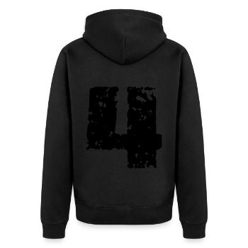 Maillot 4 numéros - Veste à capuche bio Premium Unisexe - noir - Dos - Nico (187cm)